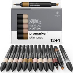 Winsor & Newton Promarker Graphic Drawing Pens 12+1 Markers Skin Tones